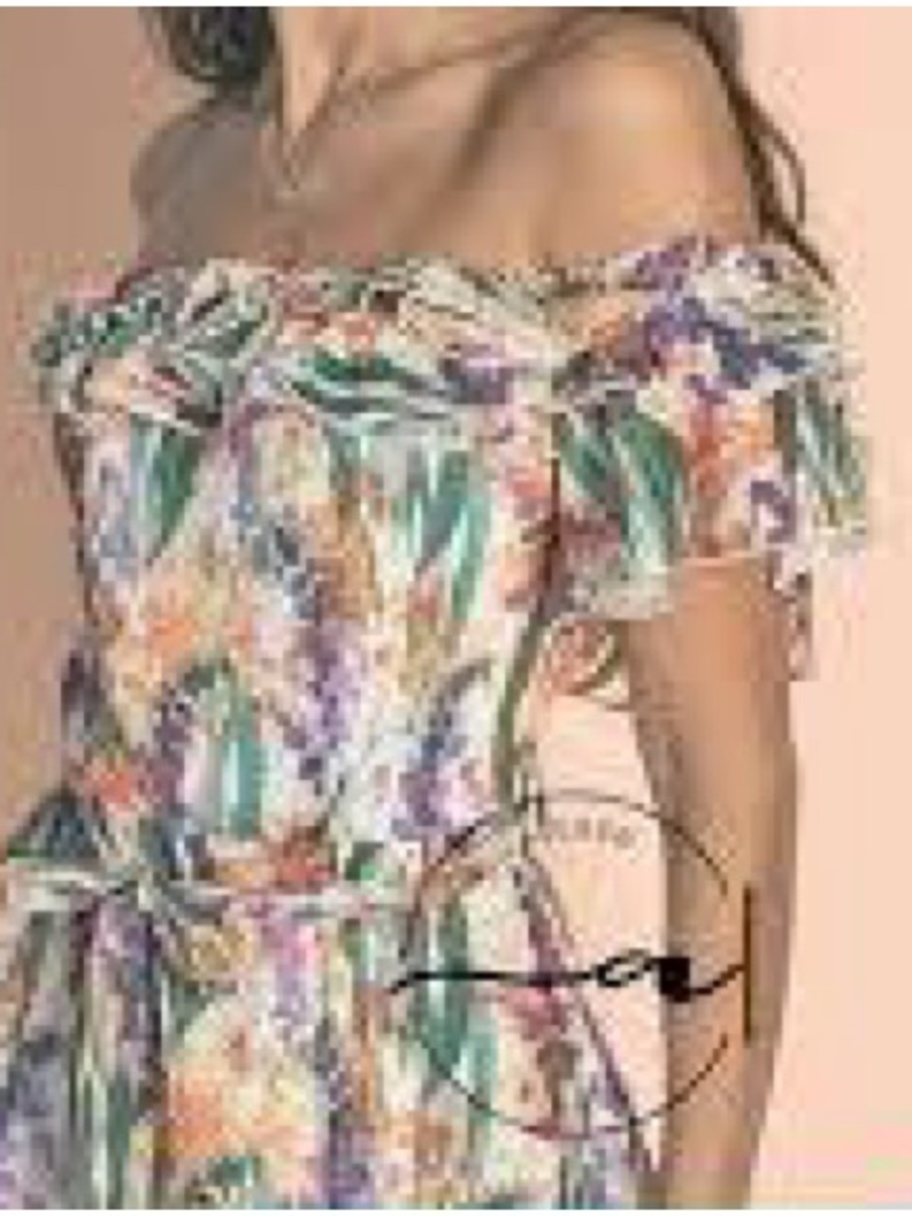 NWT New Designer A|LOUD Off-Shoulder Floral Ruffle Dress Multi-Color 40 Small S